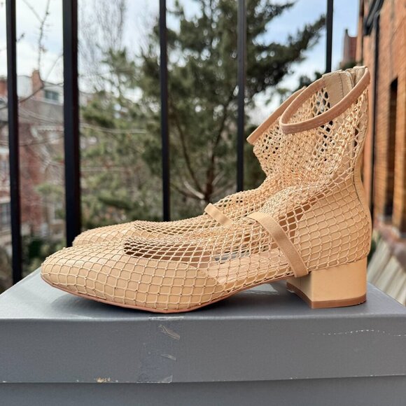 Jeffrey Campbell Magic Hour Mesh Heels Ballet Mary Jane Strap Cream Womens 8.5 - Picture 11 of 15